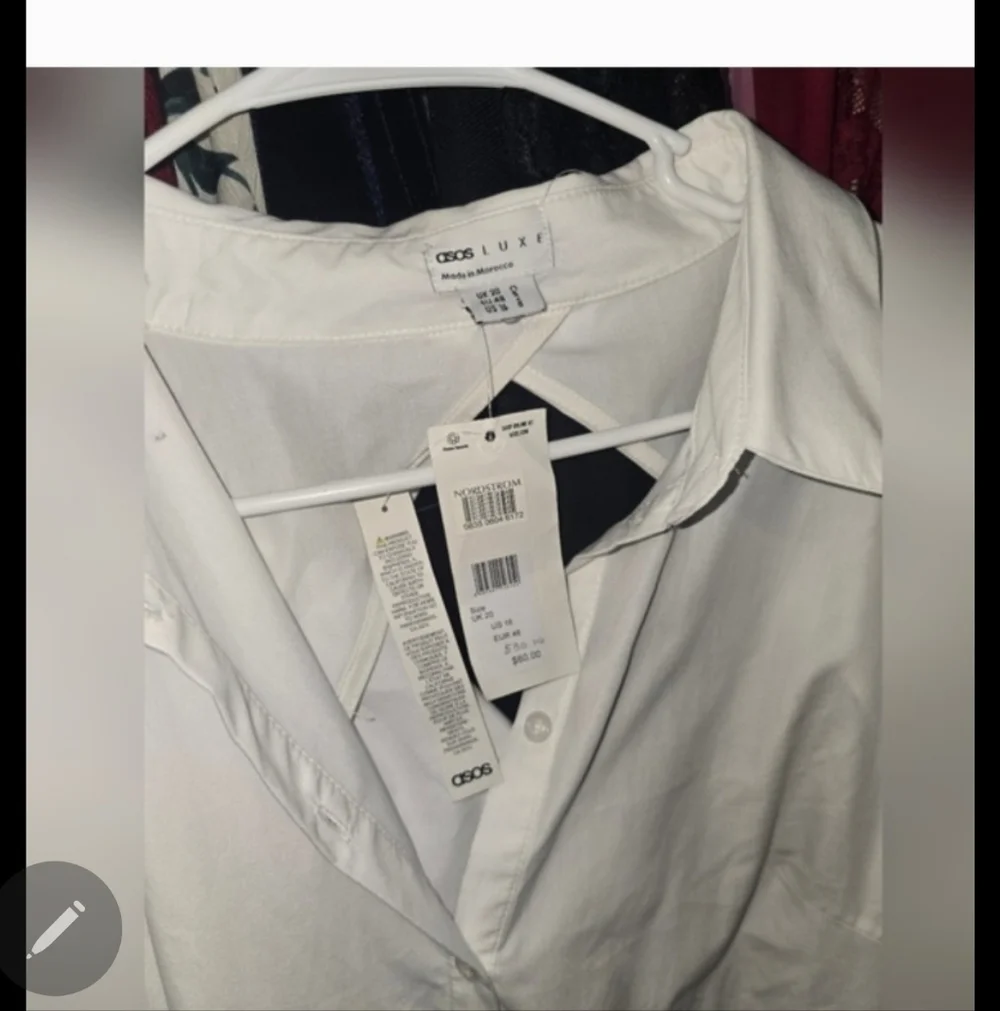 NWT ASOS Design Size 16 Blouse Super Sexy Open Back Popli w/Ruffle Sleeves